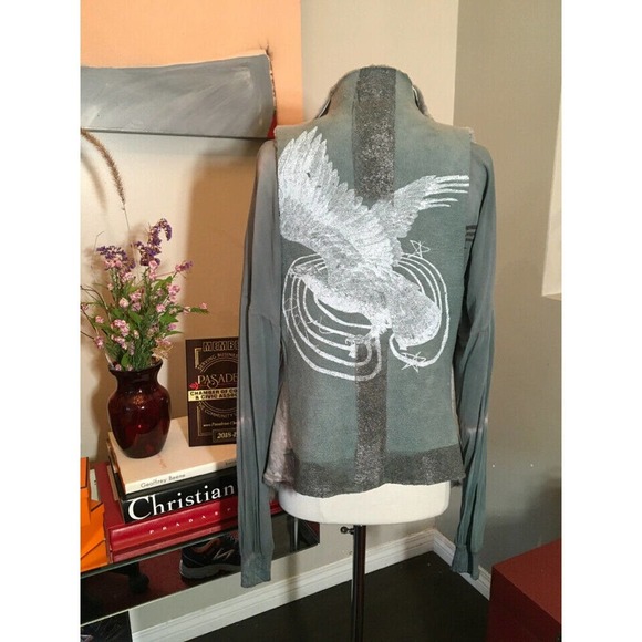 The People of the Labyrinths shearling and Silk Eagle Jacket - Picture 4 of 13